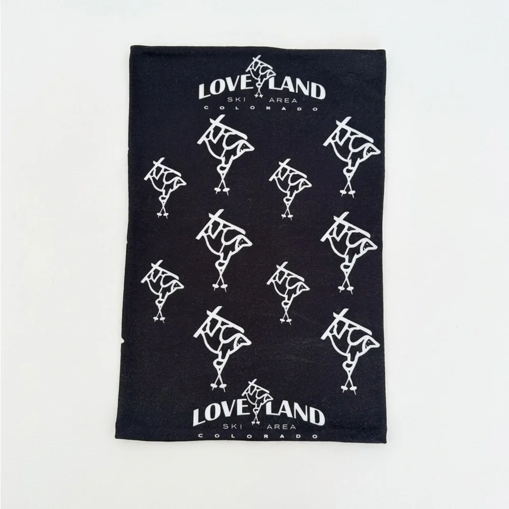 Loveland Ski Area Fleece Neck Gaiter | Black and White Ski Mask | Like New